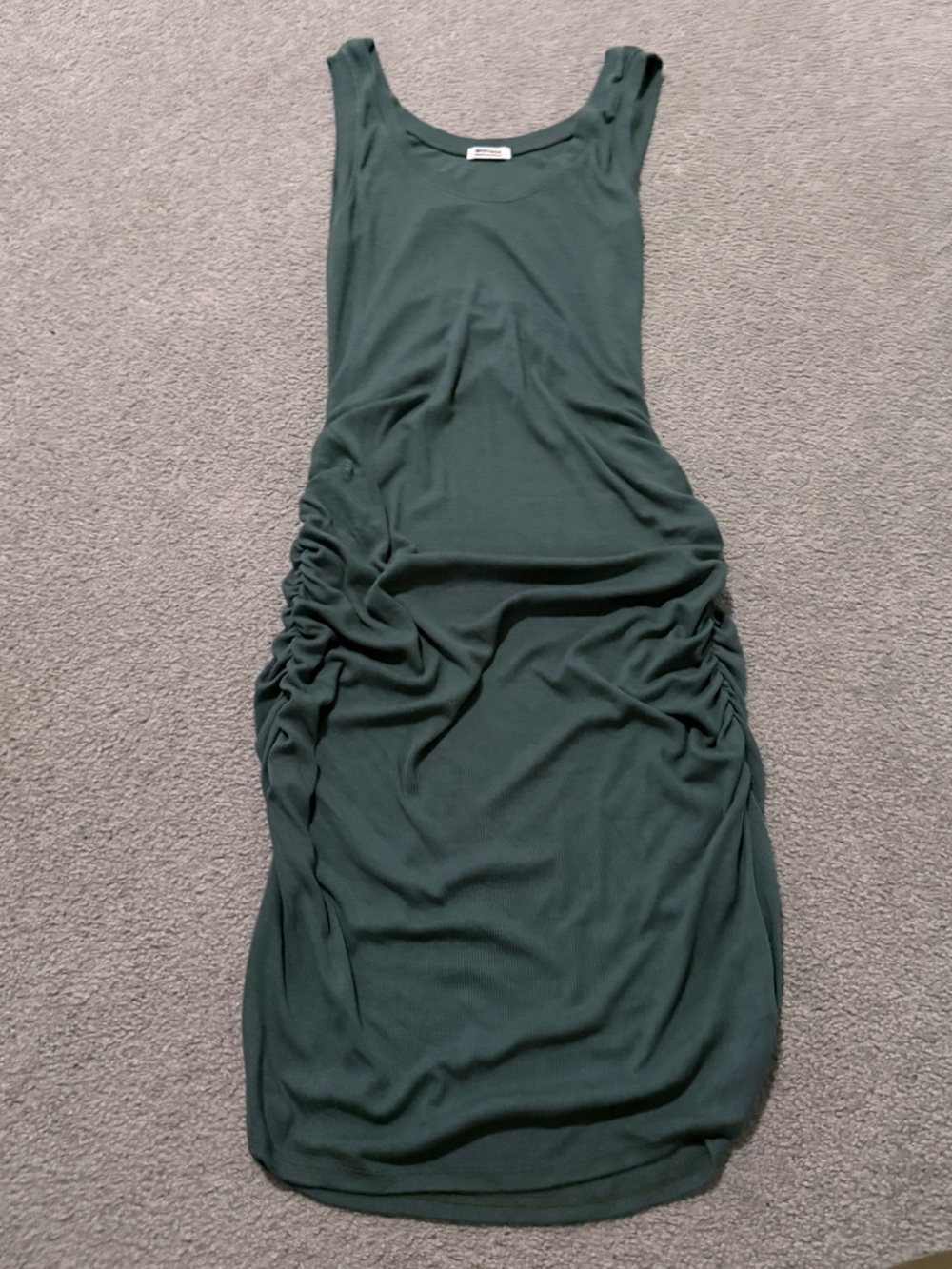 LA Made Ribbed Ruched Midi Dress